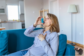 a lady with asthma and mice